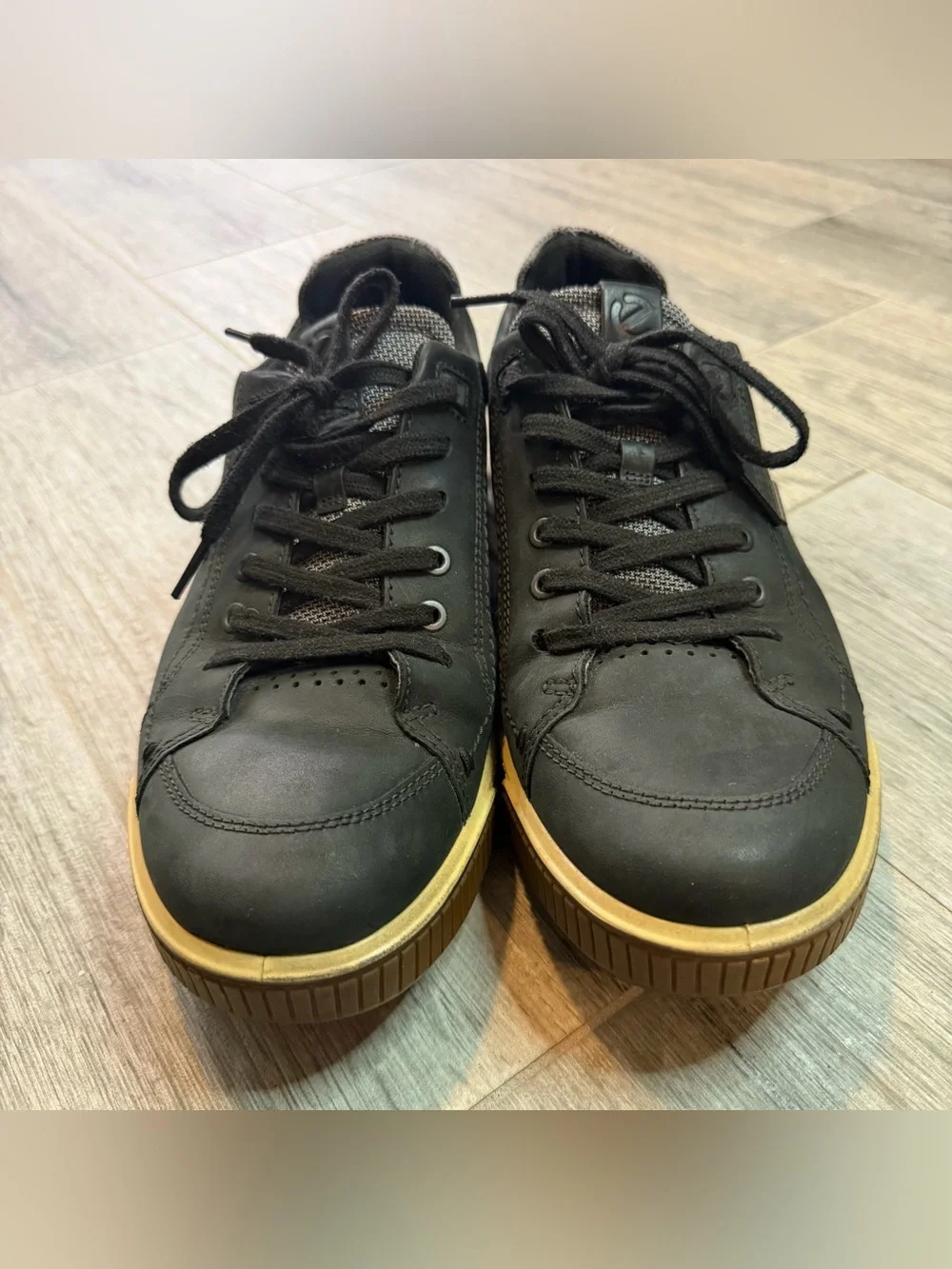 Ecco Byway Gore-Tex Shoes Black Leather Low Men's Size EU 44 US 10 Sneakers
